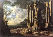 Leonardo Coccorante Harbor Scene with Roman Ruins oil painting on canvas